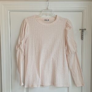 Chicwish Women's Blush Textured Long Sleeve Top